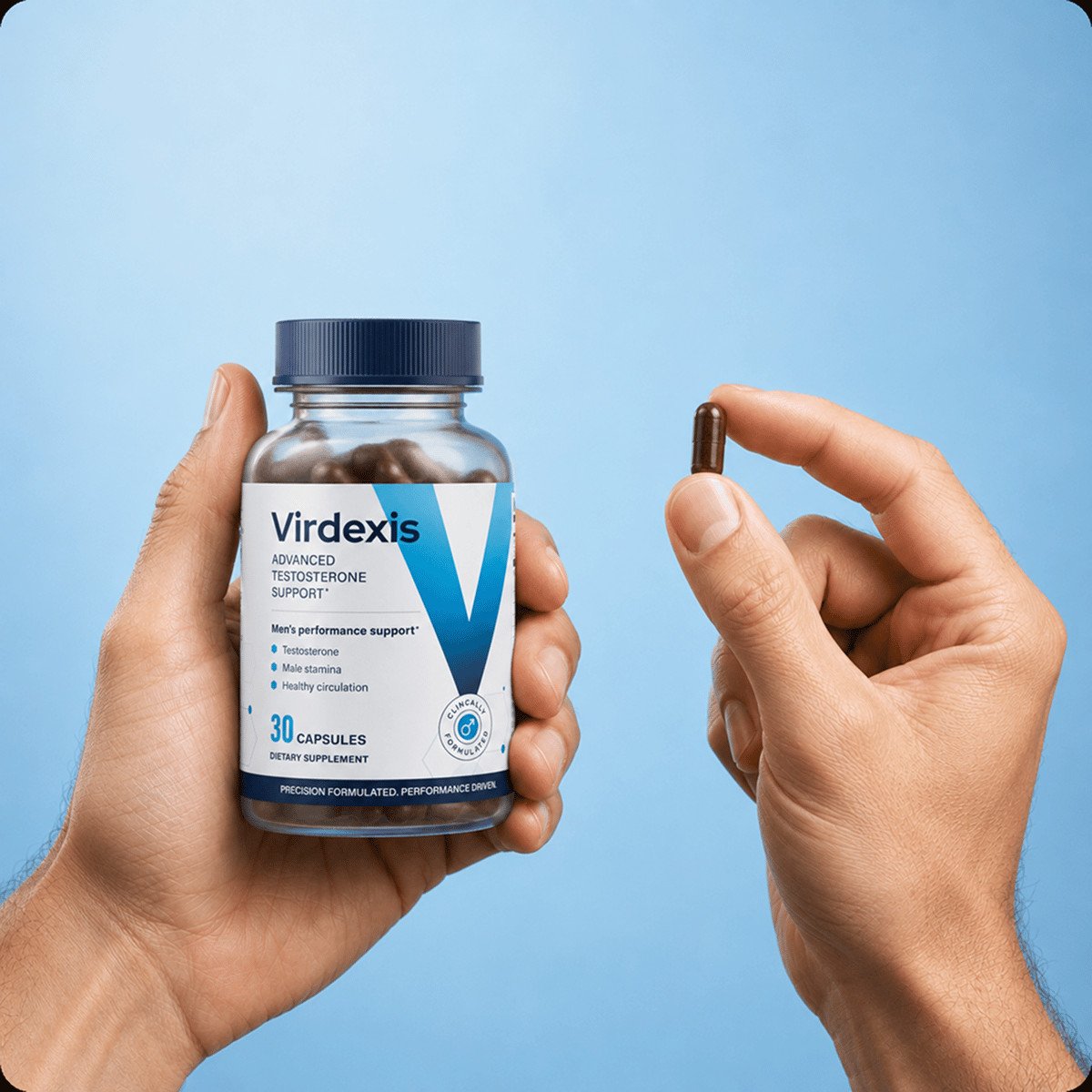 Virdexis supplement bottle and capsule